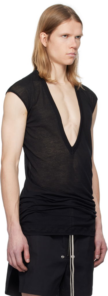 Tankkitoppi Rick Owens Rick Owens Hollywood Dylan Deep V-Neck T-Shirt Musta | RU01E5157 UC, 1