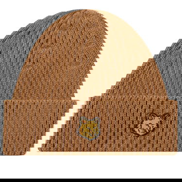 Pipo MAISON KITSUNÉ Fox Head Patch Ribbed Beanie Beige | LM06111KT1022-P236, 0
