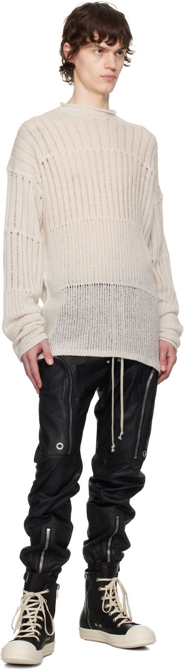 Villapaita Rick Owens Rick Owens Hollywood Oversized Knit Sweater Beige | RU01E5681 KGRID, 3