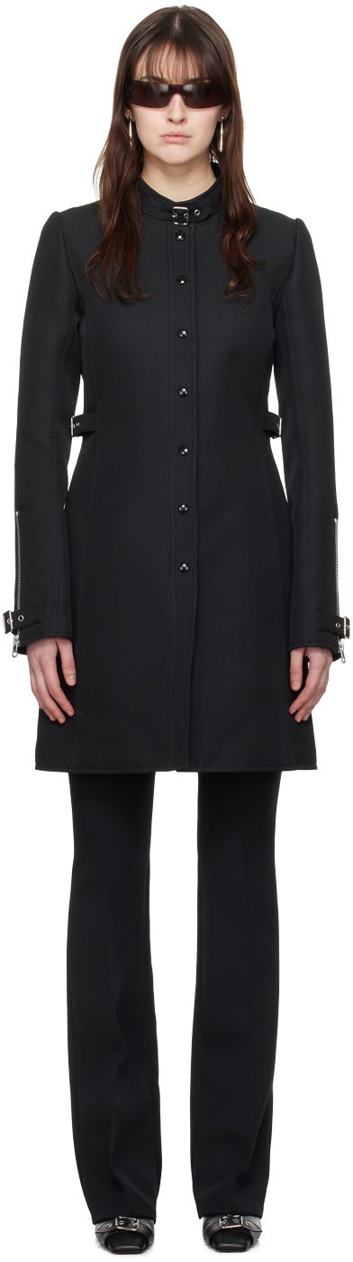 Takit Courrèges Buckle Detail Coat Musta | 124CMA137PL0077