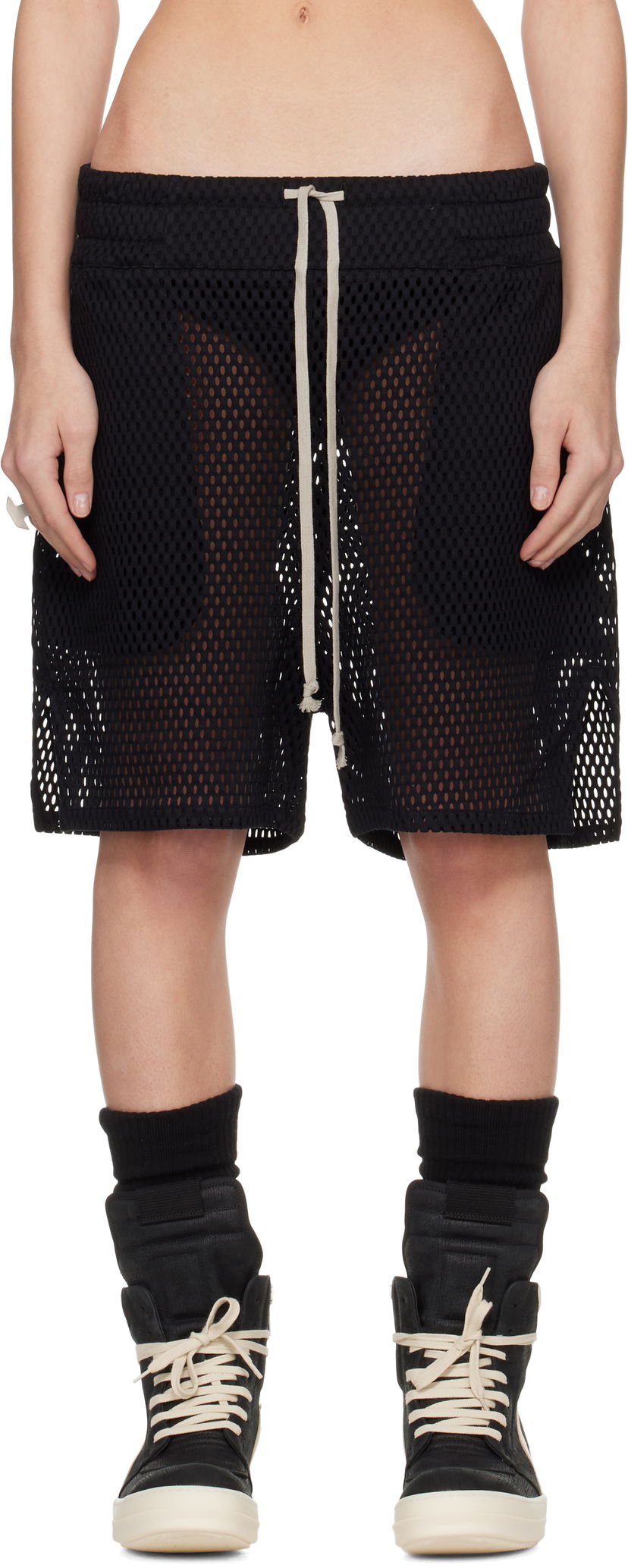 Shortsit Rick Owens Rick Owens Champion Edition Mesh Shorts Musta | CW01E1682 CHONET