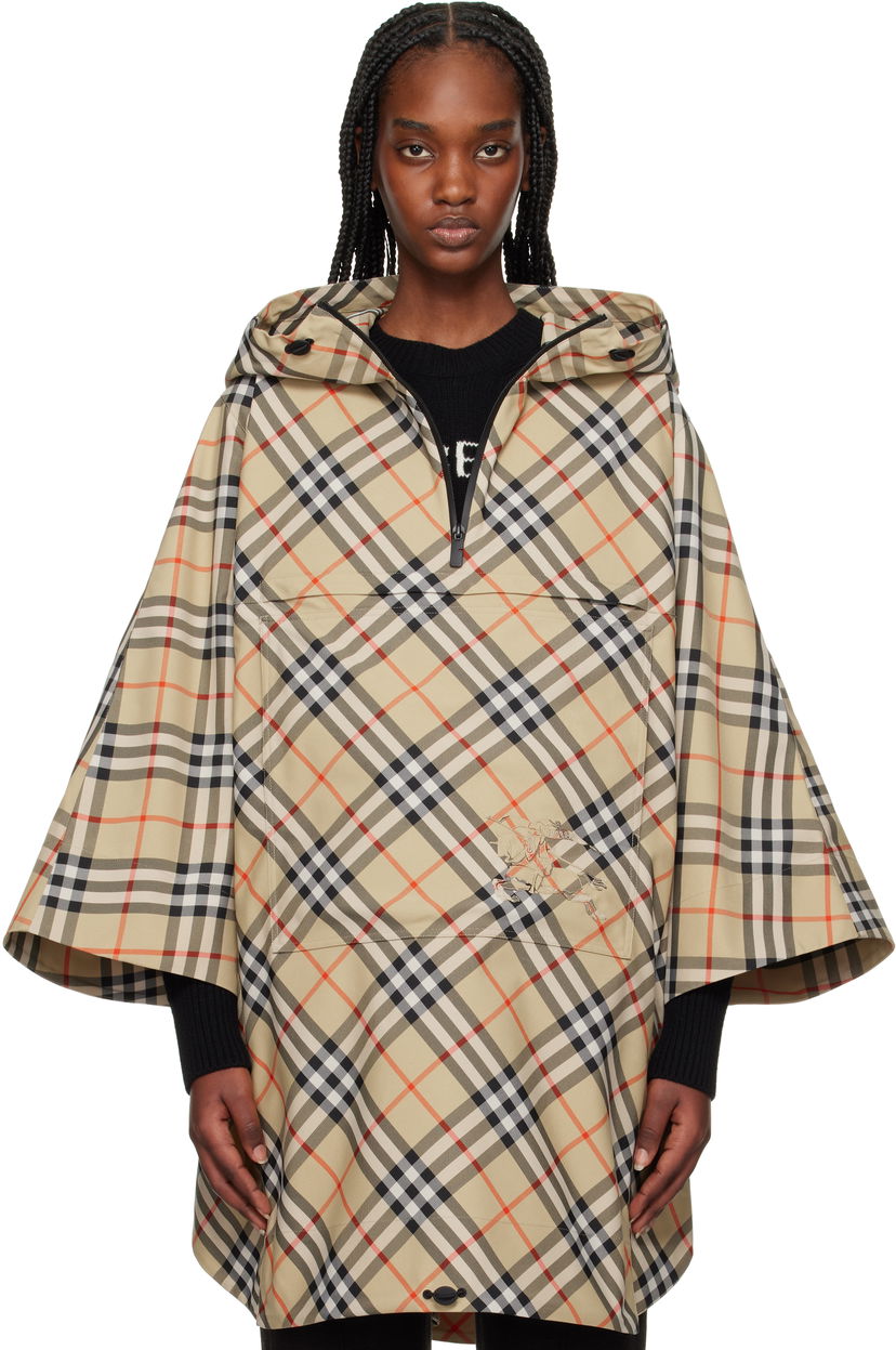Sadetakki Burberry Burberry Packaway Check Twill Cape Jacket Beige | 8105325