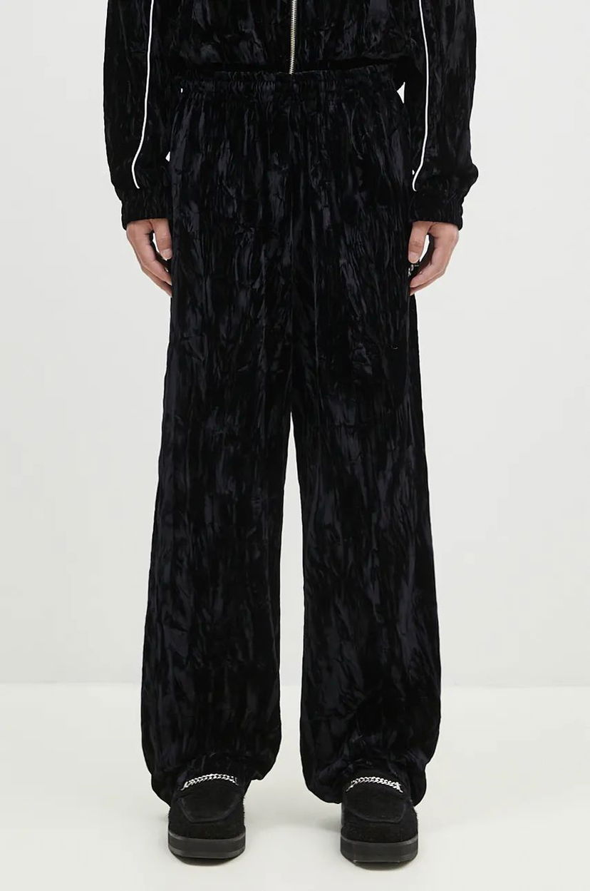 Verryttelyhousut Martine Rose Wide Leg Trackpant Velour Sweatpants Musta | 165WF04001
