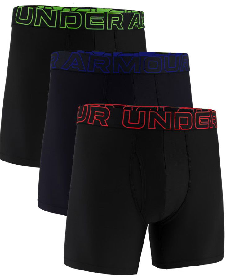 Nyrkkeilijät Under Armour Performance Tech 6" Boxer Briefs - 3 Pack Musta | 1383878-005
