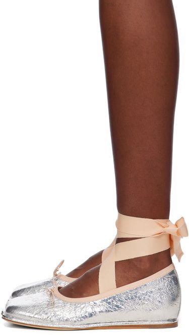 Kengänhoito Simone Rocha Simone Rocha Ribbon Bow Ballerina Flats Metallinen | RMP17 0781, 2