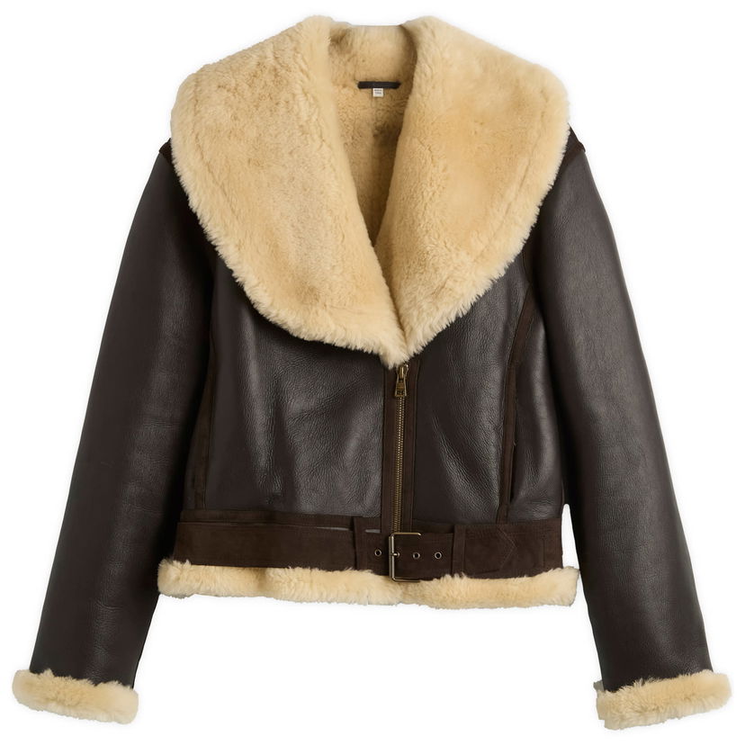 Takki JW Anderson JW Anderson Aviator Shearling Jacket, Size Small Ruskea | LJ0059-LT0123-685
