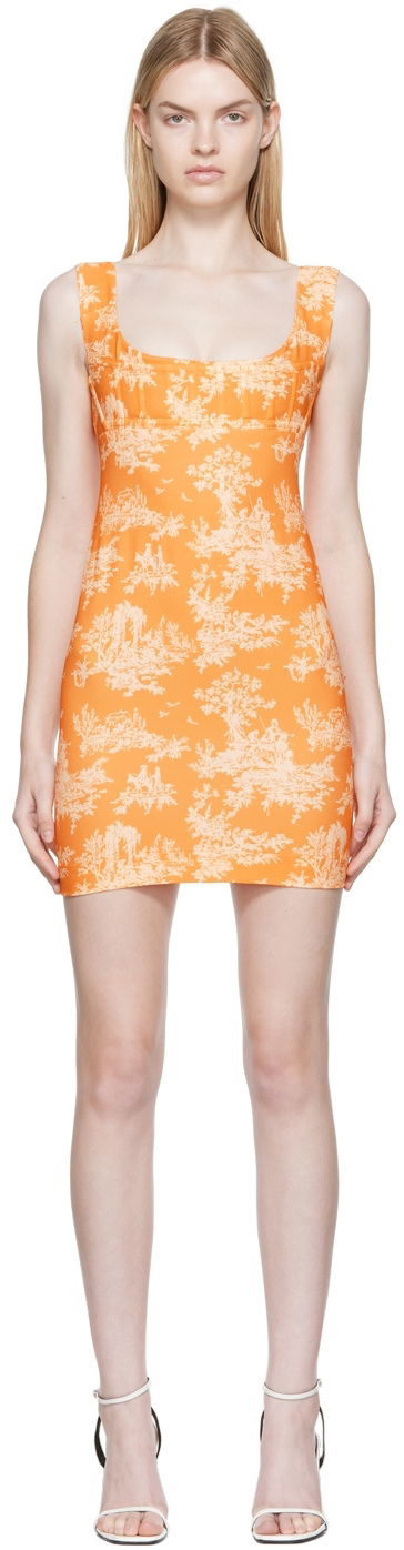 Mekko Miaou Miaou Vivi Toile Print Mini Dress Oranssi | 5022-CL-CMT-SCR