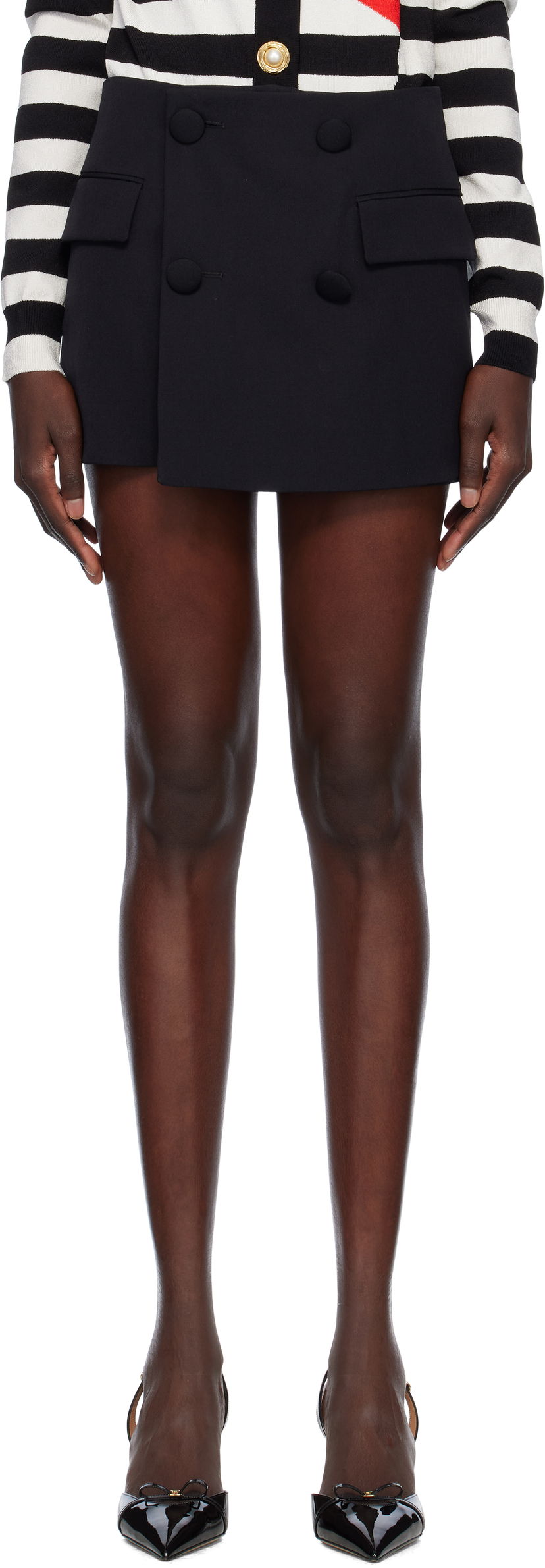 Hame Balmain Balmain Buttoned Four Pocket Skort Musta | EF0PA430WC09