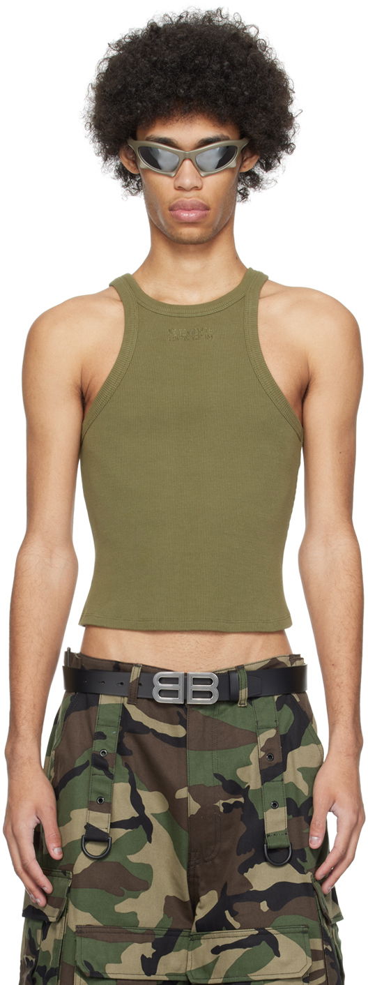 Tankkitoppi VETEMENTS Embroidered Tank Top Vihreä | UE64TO140Z